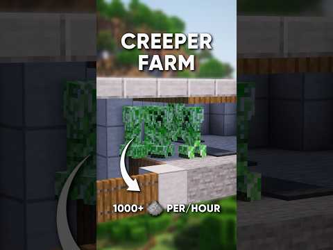 Minecraft Tutorial | Easiest Creeper Farm ✅ #shorts #minecraft