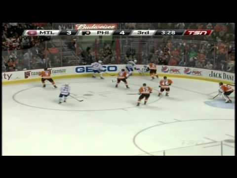 Matt Read deflection goal 1-0 April 3 2013 Montreal Canadiens vs Philadelphia Flyers NHL Hockey
