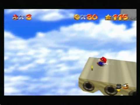 Super Mario 64 - Walkthrough - Stage 15 - Rainbow Ride - 100 Coins
