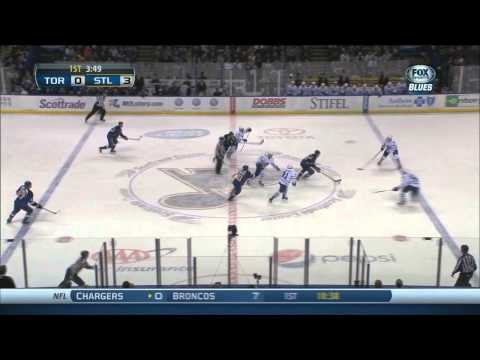 Derek Roy snap shot goal 3-0 Toronto Maple Leafs vs St. Louis Blues 12/12/13 NHL Hockey.