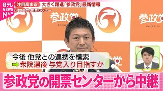 【参院選】大きく躍進…参政党の開票センターから【中継】