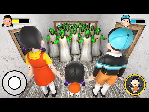 Playing as Squid Game Doll Family VS Army of Zombie in Granny House