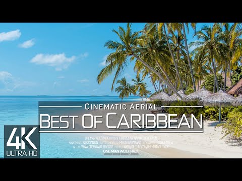 【4K】🌴 8 HOUR DRONE FILM: «Islands of the Caribbean» Ultra HD 🔥 Relaxation Music for 2160p Ambient TV