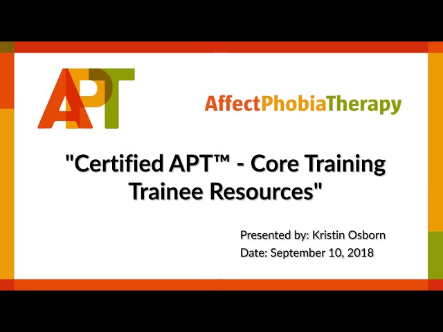 APT Training Resources vidéo #1