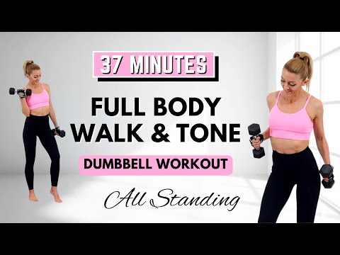 🔥37 Min WALK & TONE Dumbbell Workout🔥Burn Fat & Build Muscle🔥Full Body Compound Moves🔥