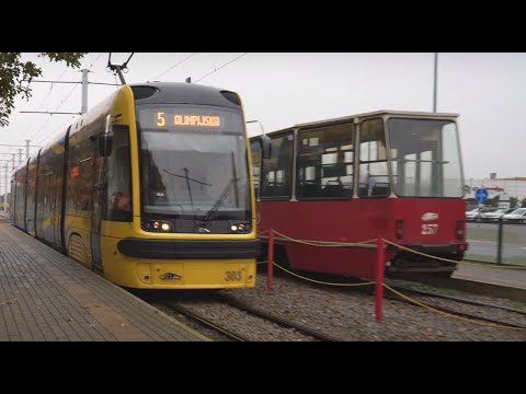 Poland, Toruń, tram 5 ride from Motoarena to Olimpijska