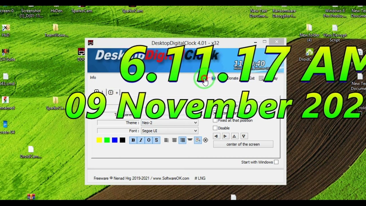 Desktop Digital Clock Windows 7/8/10