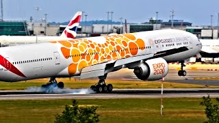 Beautiful Close Up Planes at London Heathrow Airport, LHR - Single Runway Ops