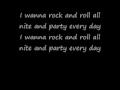 Kiss-I Wanna Rock N Roll All Night Lyrics 