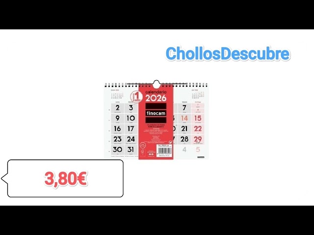 Vídeo relacionado con Finocam - Calendario de Pared Números Grandes 2026 Mes Vista Enero - Diciembre (12 meses) | Calendario 2026 | Planificador mensual Neutro - Español