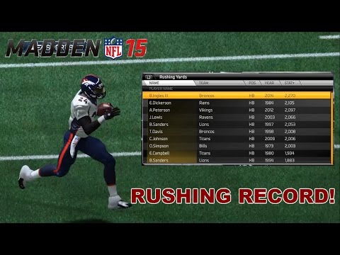 Madden NFL 15 Player Franchise: Single Season Record? - BUSTER THE BEST HB IN HISTORY?!