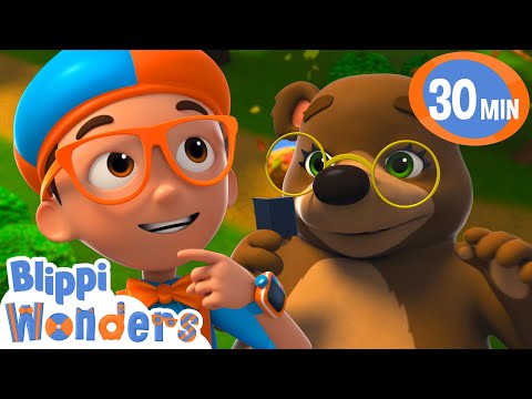 Blippi Learns About Bear Hibernation 🐻 Blippi Wonders | Cartoons For Kids | After School Club