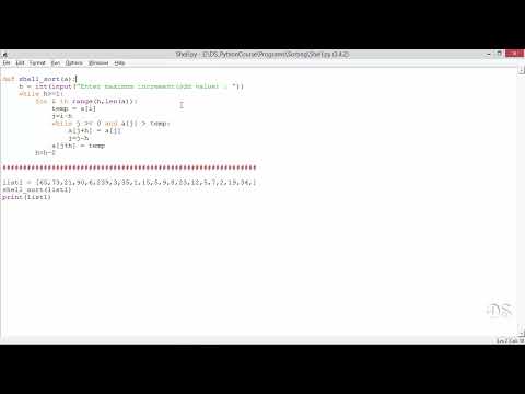 096 Shell Sort In Python