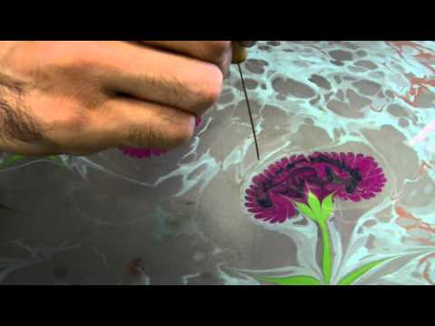 Ebru Water Marbling Lover Flowers Recorded and Produced by Sally Zhong