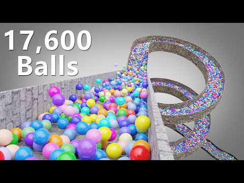 17,600 Color Balls Marble Run screening animation V02