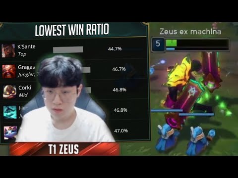 T1 Zeus Dominating with the "WORST" Champion in League - Best of LoL Stream Highlights (Translated)