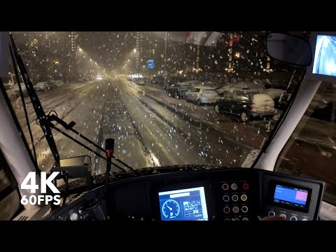 It's snowing! ❄️ | 🚊 4K Tram Driver POV | 🇳🇱 The Hague | HTM Line 9 | Siemens Avenio