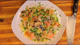 Shrimp and Zoodles - Keto Friendly - healthy zucchini recipes