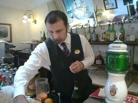 Viareggio King Dario the First the famous barkeeper at Grand Hotel Royal Viareggio August 15th 2010