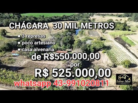 CHÁCARA 1 ALQUEIRE COM CASA REPRESAS POÇO ARTESIANO EM JABOTI PARANÁ R$ 525.000,00 