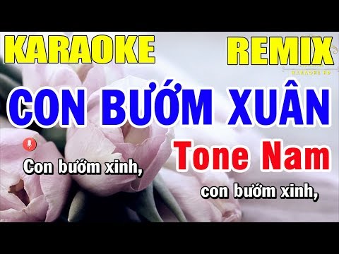 Karaoke Con Bướm Xuân Remix Tone Nam Nhạc Sống | Trọng Hiếu