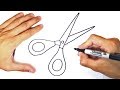 How to draw a Scissors for kids | Scissors Easy Draw Tutorial