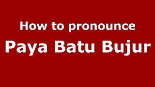 How to pronounce Paya Batu Bujur