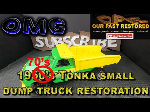 1970s Vintage Small Tonka Dump Truck Restoration. Sandblasting and Powder Coating.