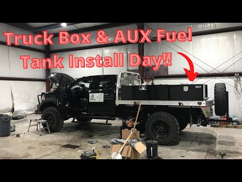It's Truck Box & Auxiliary Fuel Tank Install Day! Ram 5500 Buyers Boxes 4x4 Off Road Overland Build