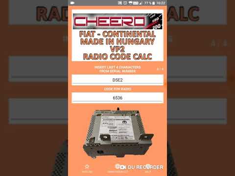 RADIO CODE for FIAT HUNGARY