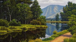 Pintura de paisagem com tinta a óleo | Landscape painting with oil paint