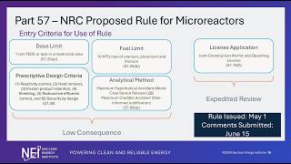 New Regulatory Frameworks Parts 53&57 and licensing considerations - J