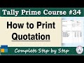 How To Print Quotation In Tally Prime Tally Prime Course