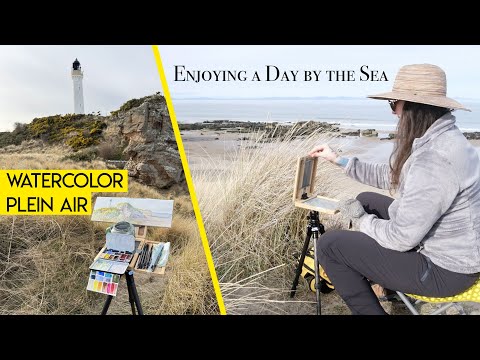 Watercolor plein air by the sea