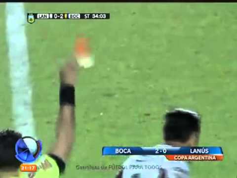 Falta que Hace Volar a Carlos Tevez Lanus vs Boca