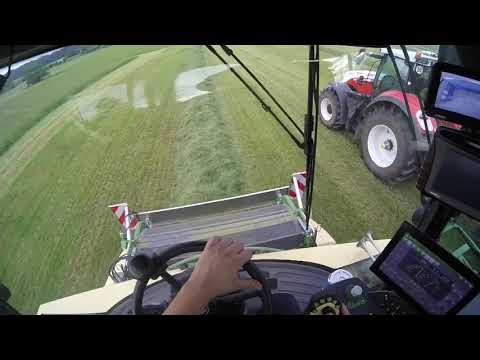 Cabview / Chopping grass silage / Grashäckseln 2. Schnitt 2020 / Krone Big X 780 / Steyr Terrus CVT