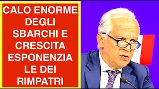 CALO ENORME DEGLI SBARCHI E CRESCITA ESPONENZIALE DEI RIMPATRI