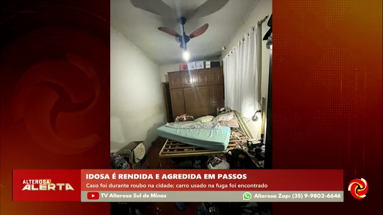 Idosa é agredida durante assalto dentro de casa em Passos