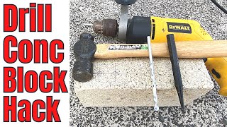 Minimize Drill Bit Drift When Drilling into Concrete Blocks