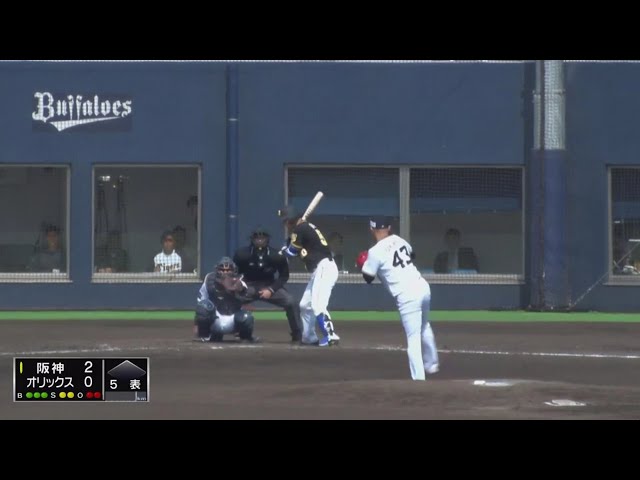 【ファーム】バファローズ・山本 見逃し三振を奪い、この回無失点!! 2019/3/27 B-T(ファーム)