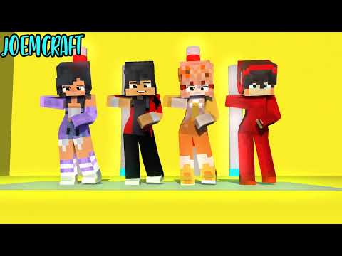 COUPLE DANCE | CASH, MAI, APHMAU, AARON |  SHUFFLE DANCE | GANGNAM STYLE DANCE - Minecraft Animation