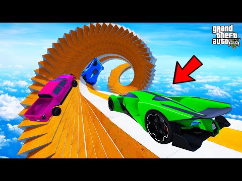 FRANKLIN TRIED IMPOSSIBLE SKY WALLRIDE MEGA RAMP PARKOUR CHALLENGE GTA 5 | SHINCHAN and CHOP