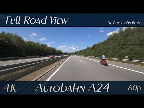Autobahn (A24), Germany: Rastplatz Tramm - Talkau - 4K (2160p/60p) Ultra HD