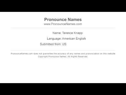 How to pronounce Terence Knapp (American English/US)  - PronounceNames.com