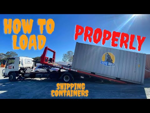 HOW TO:  pick up and drop off 20 foot shipping container PROPERLY! using a tilt tray tow truck