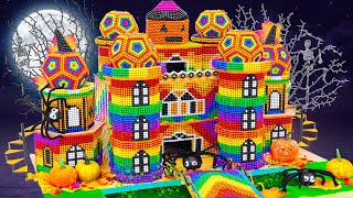 Satisfying Video | Build HALLOWEEN Haunted Hotel With Spiders &amp; Pumpkin Patch From Magnetic Balls