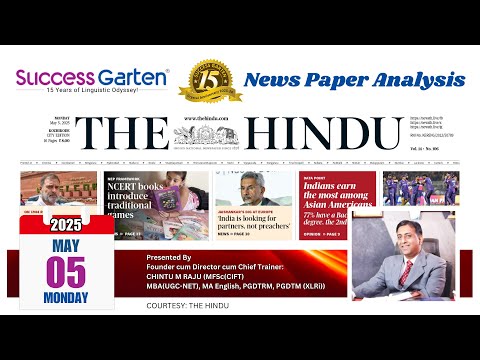 Newspaper Analysis - The Hindu Daily, Chintu M Raju!