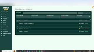 Gestor Max - categorias e extrato de movimentações