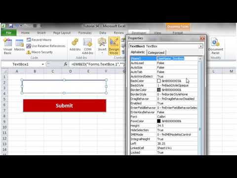 Excel 2010 VBA Tutorial 55   ActiveX Controls   Text Box