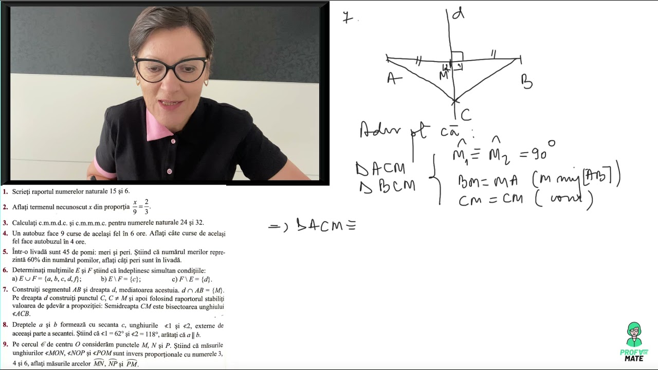 Model de Tez?-sem I, matematic?, clasa a 6 a